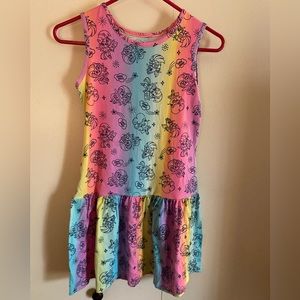 My Little Pony SunDress Girls soft Tie Dye Rainbow. Size large.
